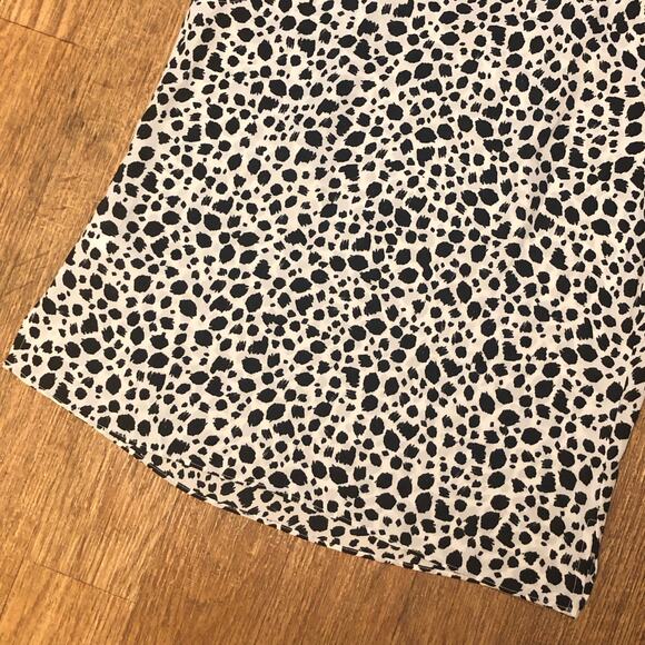 Banana Republic White Black Animal Print Keyhole Sleeveless Blouse Size XSP - Picture 10 of 12